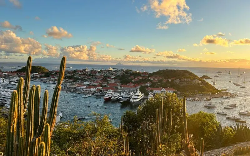 Gustavia harbor, St Barts, at golden hour